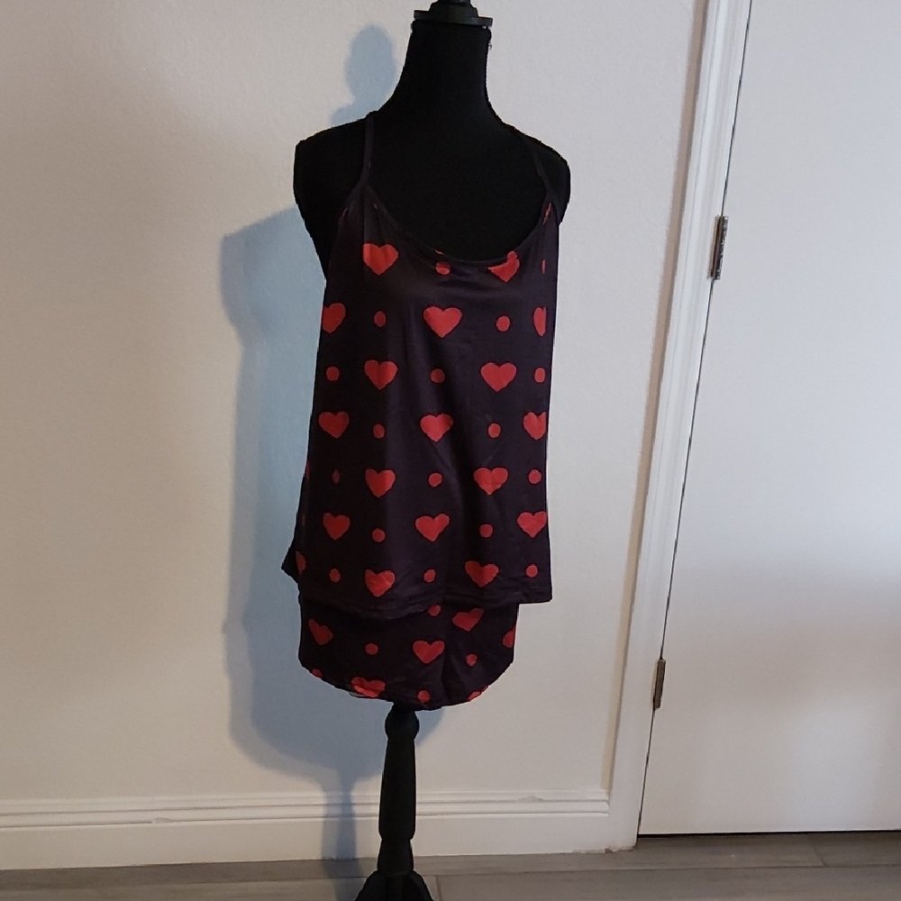 Charming Heart Print Women's Pajama Set